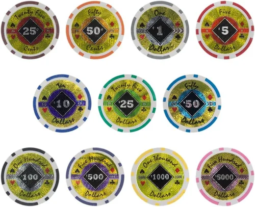 Miniatura 4 de Brybelly Black Diamond Poker Chip - Compuesto de arcilla pesada de 0.49 oz, paquete de 50 ($0.50 naranja)