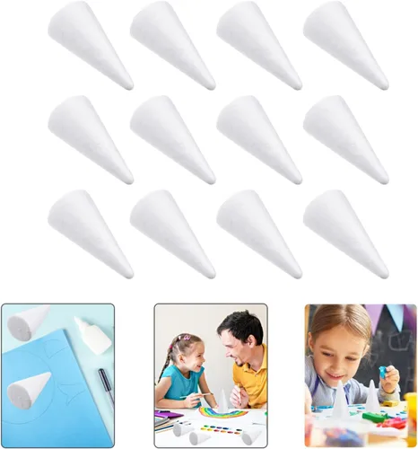 Miniatura 2 de GANAZONO 12 piezas de cono de espuma de Navidad para DIY de Navidad, cono de espuma de polietileno para colgar pendientes de árbol de Navidad