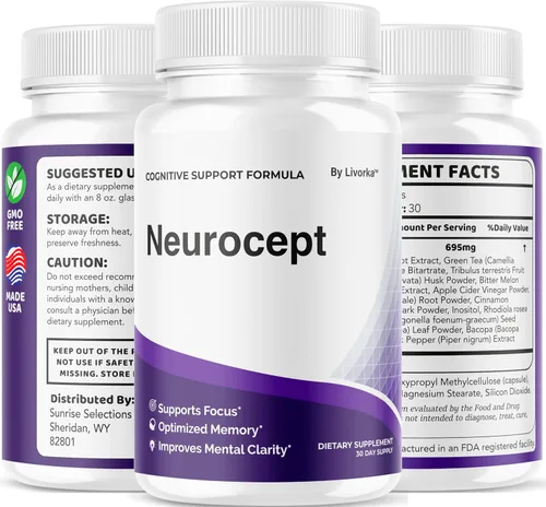 Miniatura 9 de Neurocept - Cápsulas de suplemento cerebral oficial Neuro cept Brain & Memory Focus Support Advanced Formula, Neurocept Pills apoyo diario
