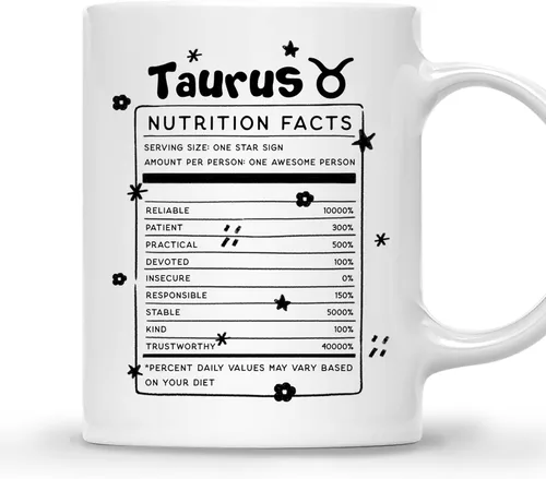 Miniatura 15 de Gossby Aquarius Nutrition Fact Taza de café – Regalo del signo del zodiaco para mujeres, cumpleaños, regalo de astrología de Navidad para mujeres