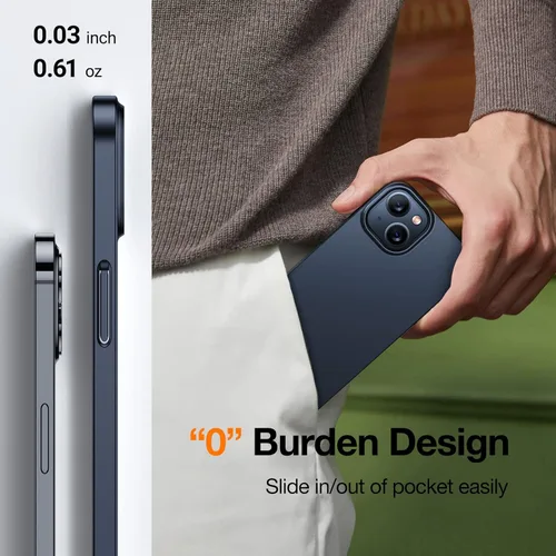 Miniatura 4 de TORRAS Funda Ajustada Delgada para iPhone 13, Cubierta de PC Duro Ultra Delgada Liviana con Agarre a Prueba de Huellas Dactilares para Funda