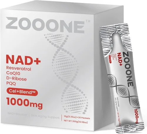 Suplemento de Bolsitas Líquidas NAD+ 1000mg - Ribósido de Nicotinamida Premium y Resveratrol para Energía Celular, Potenciador NAD Avanzado para