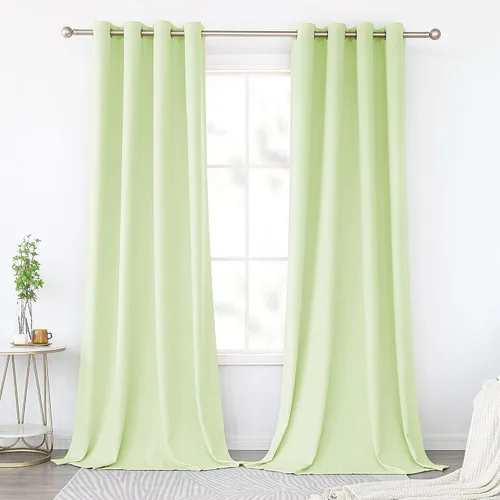 Miniatura 78 de KEQIAOSUOCAI Cortinas rosa bebé de 63 pulgadas para habitación de niñas - Con aislamiento térmico que oscurece la habitación, cortinas de ventana