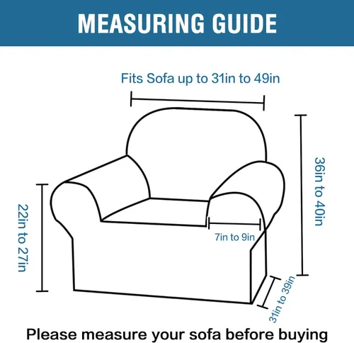 Miniatura 2 de H.VERSAILTEX Funda de terciopelo elástico para sillón, funda para sillón de 1 cojín para sala de estar, funda de muebles hecha de terciopelo grueso