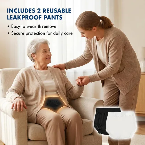 Miniatura 5 de AQX Pantalones de plástico para adultos, ropa interior impermeable reutilizable para incontinencia, a prueba de fugas, fundas de pañales de tela