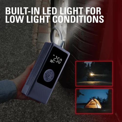 Miniatura 5 de Inflador de Neumáticos Compresor de Aire Portátil para Coche Pelota y Baloncesto para Pelotas Deportivas, Bomba de Aire Automática para Neumáticos