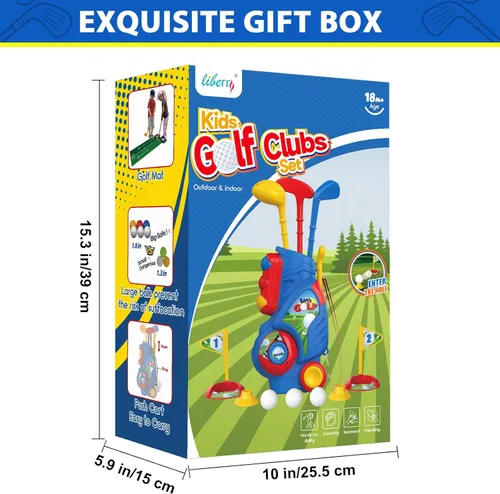 Miniatura 8 de Liberry Juego de Golf para Niños Pequeños de 2, 3 y 4 años Niños Niñas, Juego Mejorado de Palos de Golf para Niños con Carrito, Tapete de Putting