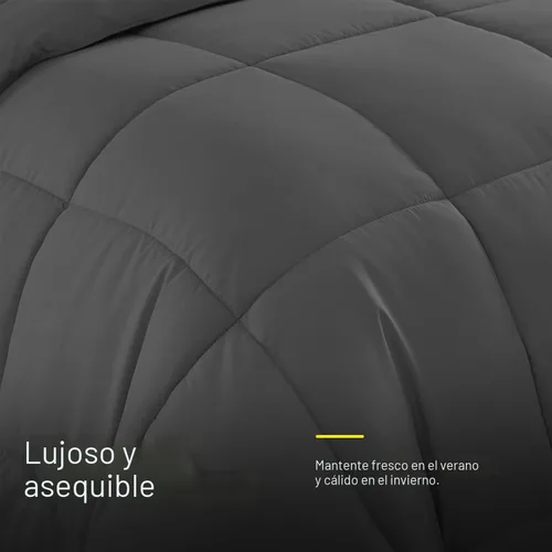 Miniatura 4 de Juego de edredón tamaño completo con sábanas - Colección de ropa de cama de 7 piezas - 1 edredón, 1 sábana bajera, 1 sábana plana, 4 fundas de Gris