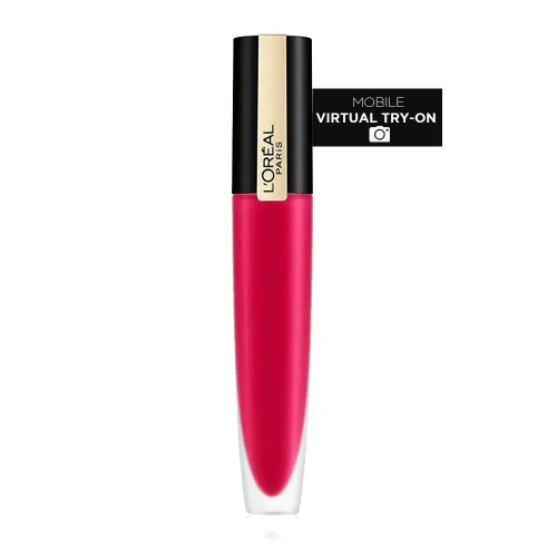 L'Oréal Paris Makeup Rouge Signature - Pinta labios de larga duración acabado mate, ultraligero, ultracómodo, color de pigmento alto, aplicador para