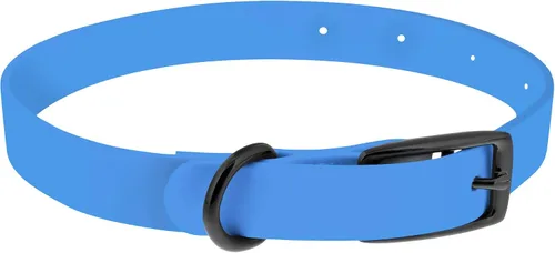 Miniatura 9 de MiMu Collar pequeño de silicona para perro, collar de perro elegante azul de 18 pulgadas con hebilla de punta y bucle de correa con anillo en D