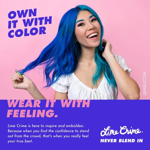 Miniatura 7 de Lime Crime Tinte para el Cabello de Unicornio de Cobertura Completa, Anime (Azul Caramelo) - Color de Cabello Semipermanente Vegano y Libre