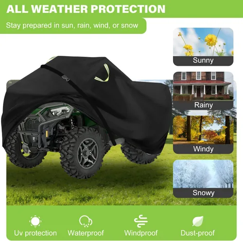 Miniatura 7 de Funda para ATV, Impermeable para Exteriores de Servicio Pesado Cubiertas para Vehículos de 4 Ruedas, Poliéster 420D Antidesgarro Anti-UV, Cubierta