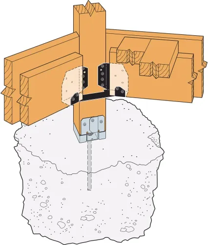 Miniatura 3 de Simpson Strong-Tie ABA66RZ ABA ZMAX Base de poste ajustable galvanizada para 6x6 áspero