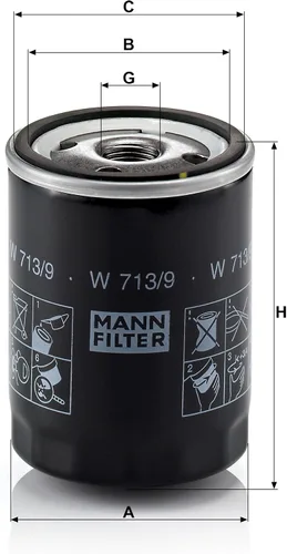 Miniatura 2 de MANN-FILTER W 713/9 Filtro de aceite giratorio