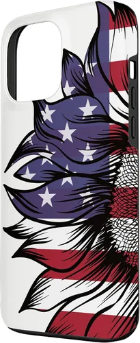 Miniatura 2 de Funda patriótica para iPhone 13 Pro Max USA 4 de julio con diseño de girasol