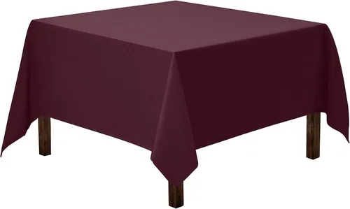 Miniatura 9 de Gee Di Moda Mantel Cuadrado - Mantel Beige de 52 x 52 Pulgadas para Mesas Cuadradas o Redondas Pequeñas - Tela Resistente Lavable - para Mesa