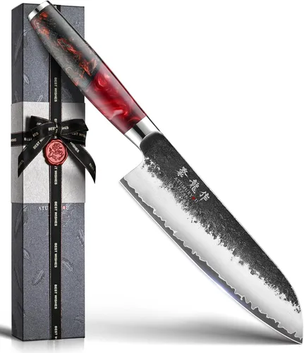 Miniatura 11 de Cuchillo de chef japonés, cuchillos de cocina forjados a mano de 8 pulgadas con núcleo VG10, cuchillo gyuto profesional para el hogar y restaurante