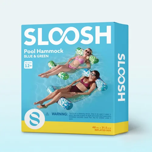 Miniatura 9 de SLOOSH 2 Packs Hammock Pool Floats Adults, 4-in-1 Multi-Purpose Inflatable Pool Floats PVC Water Hammock Lounge Floaties