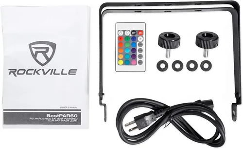 Miniatura 8 de Rockville Best PAR 60 - Luces de lavado recargables RGBWA+UV Par con DMX inalámbrico, batería de 13,200 mAh, LED de 6 x 6 W, ángulo de haz de 30