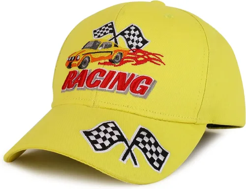 Miniatura 5 de Trendy Apparel Shop Gorra de béisbol con bandera de carreras bordada en 3D