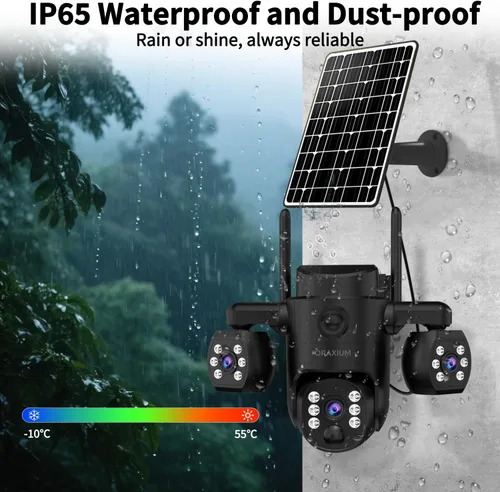 Miniatura 8 de Cámara de seguridad inalámbrica para exteriores de triple lente, cámara de seguridad para exteriores, visión nocturna a color, cámara al aire libre