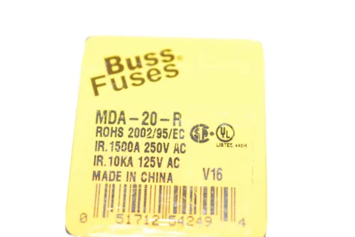 Miniatura 2 de Cooper Bussmann MDA-20-R fusibles de tubo, cumplen con RoHS