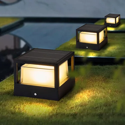 Miniatura 6 de Luz solar para poste, lámpara solar de atardecer a amanecer, poste de luz de pilar impermeable IP65, luces para exterior de 6.3", 3000k, aluminio