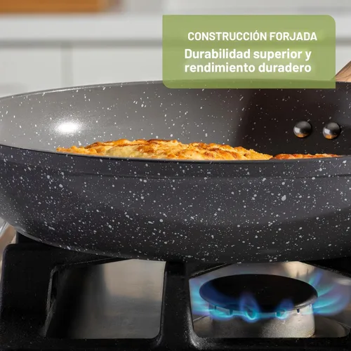 Miniatura 4 de Juegos de utensilios de cocina T-fal Revive de cerámica, juego de ollas y sartenes antiadherentes, (12 piezas), recubierto de cerámica Gris Stone