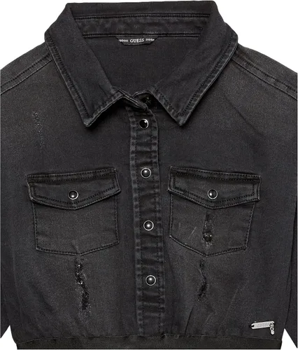 Miniatura 2 de GUESS Vestido de punto de mezclilla y jersey de manga larga para niña talla única