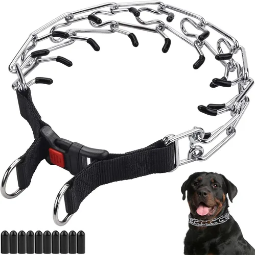 Collar de punta para perro, collar de entrenamiento ajustable para perros con hebilla de liberación rápida para perros pequeños, medianos y grandes