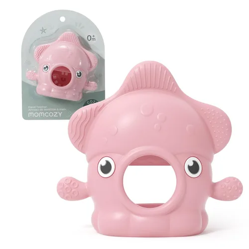 Miniatura 11 de Momcozy Juguetes mordedores para bebés Mordedor de silicona para 0-12 meses Alivio de la dentición del bebé Azul