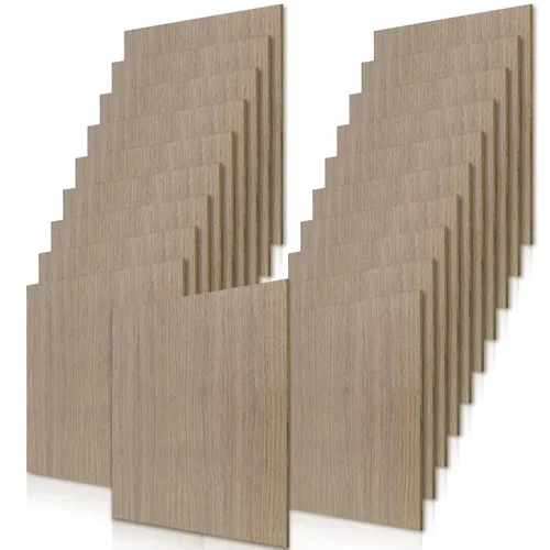 20 hojas de madera contrachapada de nogal para bricolaje de 12 x 12 x 1/8 pulgadas, madera de artesanía sin terminar para corte láser, grabado, Nuez