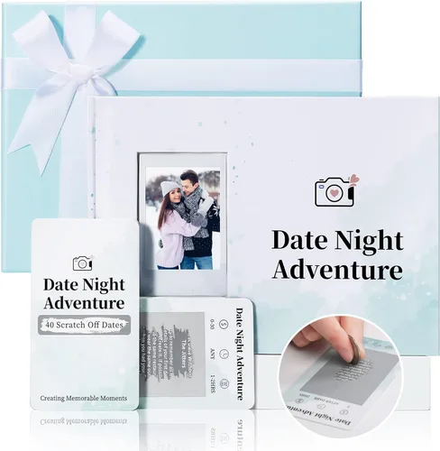 40 Ideas de citas para parejas, juegos únicos para raspar una cita nocturna con álbum de recuerdos de aventuras, regalos románticos para el día de