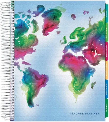 Elan Publishing Company DELUXE - Planificador sin fecha para profesores: 22 x 28 cm (8.5 x 11 pulgadas). Incluye 7 períodos, pestañas de página,