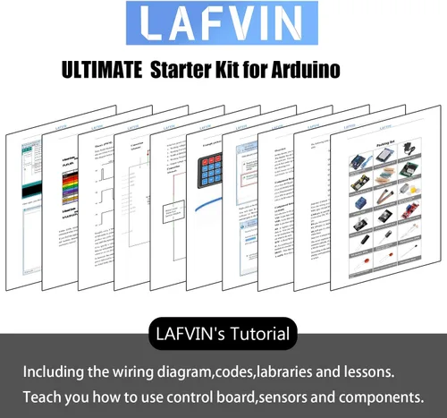 Miniatura 6 de LAFVIN Kit de inicio definitivo con placa R3 Mega2560 Mega328 Nano Compatible con Arduino IDE con tutorial