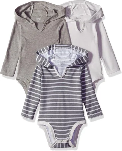 Miniatura 22 de Hanes Body de manga larga para bebé, sudadera con capucha para niños y niñas, paquete de 3