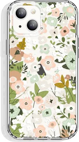 Miniatura 28 de GYZYA Funda transparente para iPhone 14 y iPhone 13 de 6.1 pulgadas con diseño de patrón, funda protectora delgada de TPU + parachoques a prueba