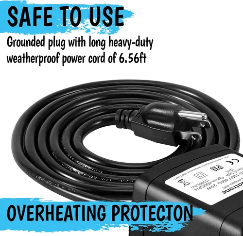 Miniatura 5 de Bomba sumergible de 400 GPH de 25 W, bomba de agua ultra silenciosa para fuente, 1500 l/h, elevación de 6.56 pies de altura, 3 boquillas - Bomba