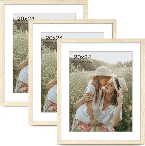 Miniatura 44 de Momentworth Portarretratos de 4 x 6 pulgadas con paspartú para 3.5 x 5 pulgadas, marcos de fotos con grano de madera negra envejecida para pared