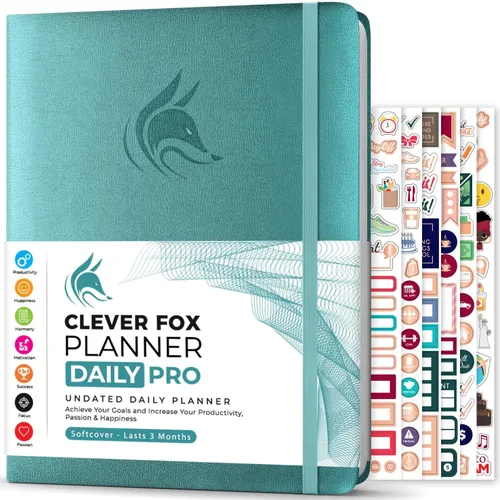 Clever Fox Agenda Daily PRO – Agenda diaria de 8.5 x 11 pulgadas tamaño A4 y diario de gratitud para aumentar la productividad, gestión del tiempo y