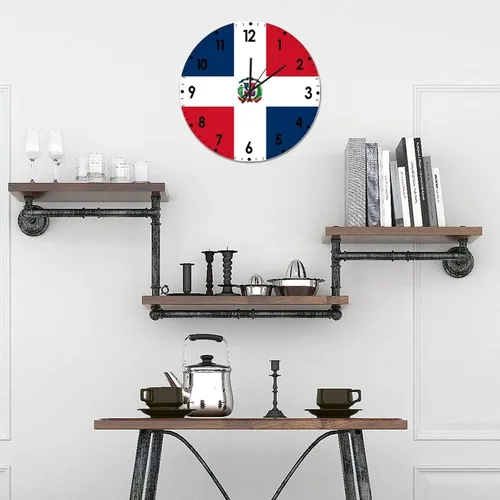 Miniatura 817 de Cheyan Reloj de pared con bandera de Canadá de 12 pulgadas, silencioso, sin tictac, de PVC, funciona con pilas, reloj redondo decorativo, regalo