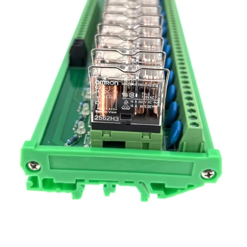 Miniatura 3 de Módulo de interfaz de relé de montaje en carril de 16 canales AC/DC 24V Relé de potencia enchufable PNP NPN SPDT 16A, G2R-1-E