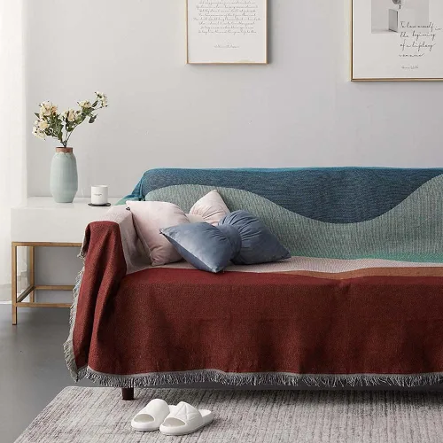 Miniatura 79 de ROOMLIFE Manta Funda Azteca Bohemia para Sofá, Decoración del Hogar Estilo Granja, Fundas de Sofá para Loveseat, Sofás de 2/3 Cojines, Apta