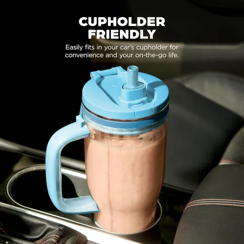 Miniatura 10 de Ninja Blendboss™ Licuadora personal para batidos y bebidas congeladas Vaso de viaje de 26 onzas con tapa a prueba de fugas, boquilla para beber
