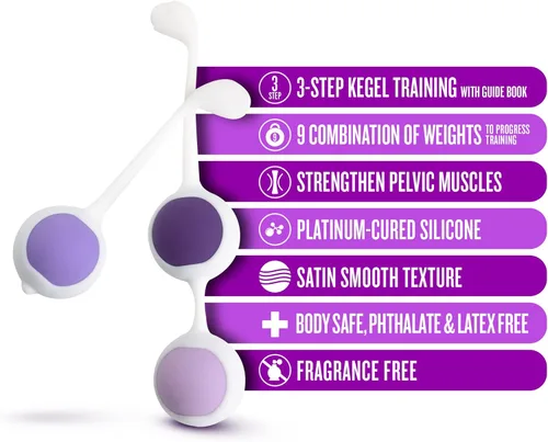 Miniatura 2 de Blush Wellness - Kit de entrenamiento progresivo de Kegel de 6.25 pulgadas, aprieta el músculo vaginal, 9 combinaciones de peso, bolas de huevo