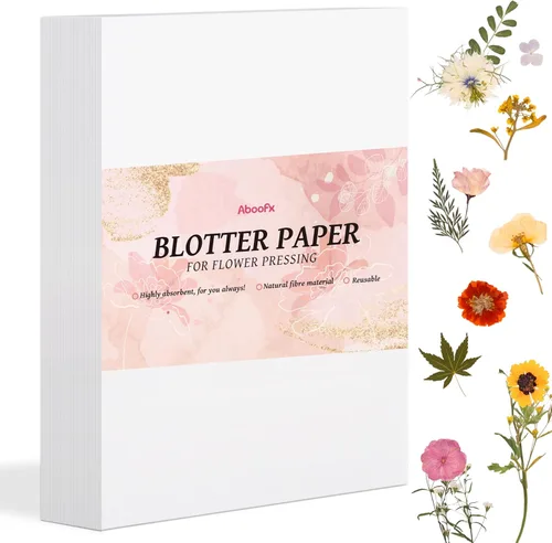 Aboofx 42 hojas de papel absorbente para prensado de flores, gran tamaño 8 x 11.5 pulgadas A4, hojas de papel absorbente altamente absorbentes y