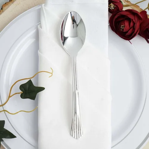 Miniatura 7 de Efavormart - Paquete de 125 cucharas de plástico resistente Chambury de 7 pulgadas, cubiertos de plástico para bodas, cumpleaños, ocasiones de lujo