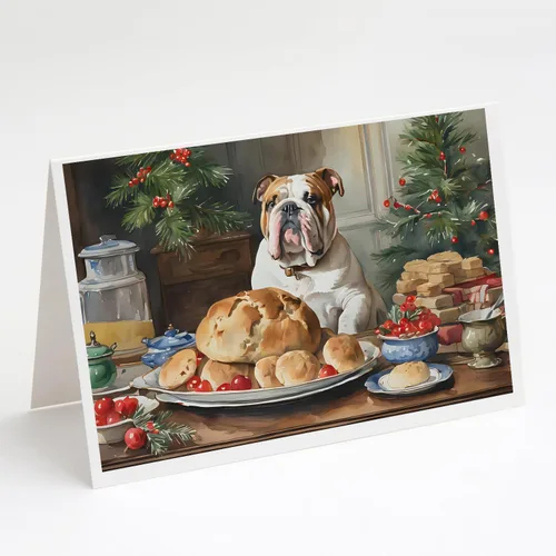Miniatura 186 de Caroline's Treasures DAC3884GCA7P Paquete de 8 tarjetas en blanco de Navidad con galletas de husky siberiano Tarjetas de felicitación con sobres
