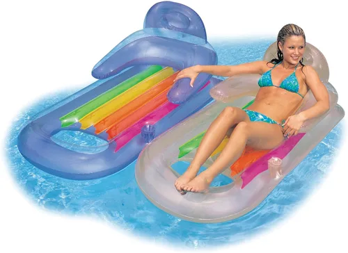 Miniatura 4 de Intex 58802EP - Balsa inflable King Kool para piscina, color azul o gris, paquete de 2