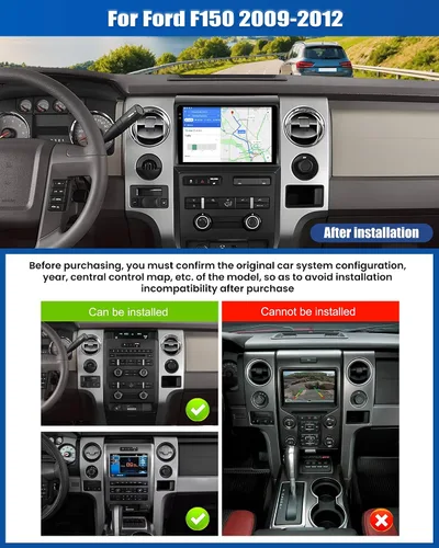 Miniatura 2 de Estéreo de coche para Ford F150 2009-2012 con CarPlay Android Auto, [4G+128G] Pantalla táctil Android 15 Ford F150 Radio de coche con Mirror Link